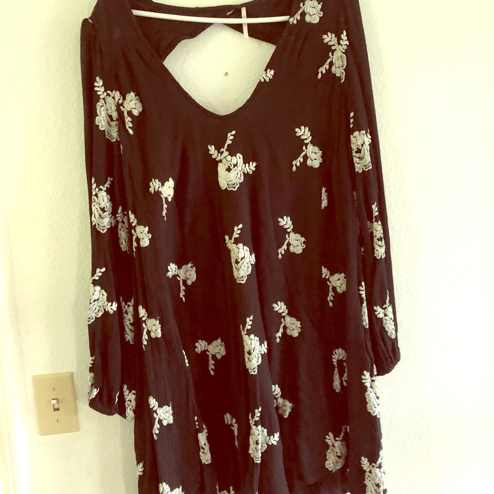 Free People swingy embroidered mini dress